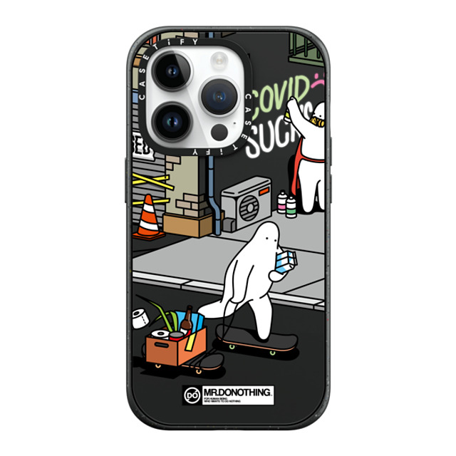 Mr. Donothing x CASETiFY iPhone 14 Pro ケース マットブラック インパクトケース MagSafe対応 MR. DONOTHING-SHOPPING