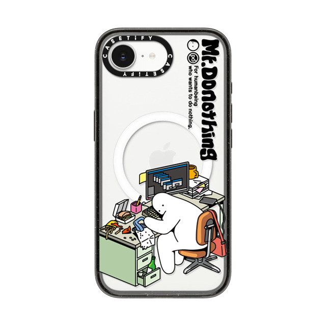 Mr. Donothing x CASETiFY iPhone 16e ケース ブラック インパクトケース MagSafe対応 Work hour (Transparent) Back to School Mr. Donothing x CASETiFY iPhone 16e ケース ブラック インパクトケース MagSafe対応 Work hour (Transparent) Back to School