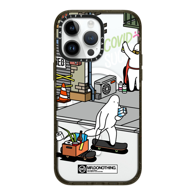 Mr. Donothing x CASETiFY iPhone 14 Pro Max ケース ブラック インパクトケース MagSafe対応 MR. DONOTHING-SHOPPING