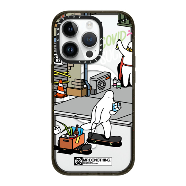 Mr. Donothing x CASETiFY iPhone 14 Pro ケース ブラック インパクトケース MagSafe対応 MR. DONOTHING-SHOPPING