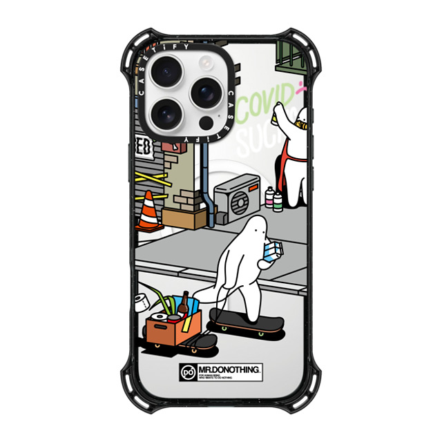 Mr. Donothing x CASETiFY iPhone 16 Pro Max ケース ブラック バウンスケース MR. DONOTHING-SHOPPING