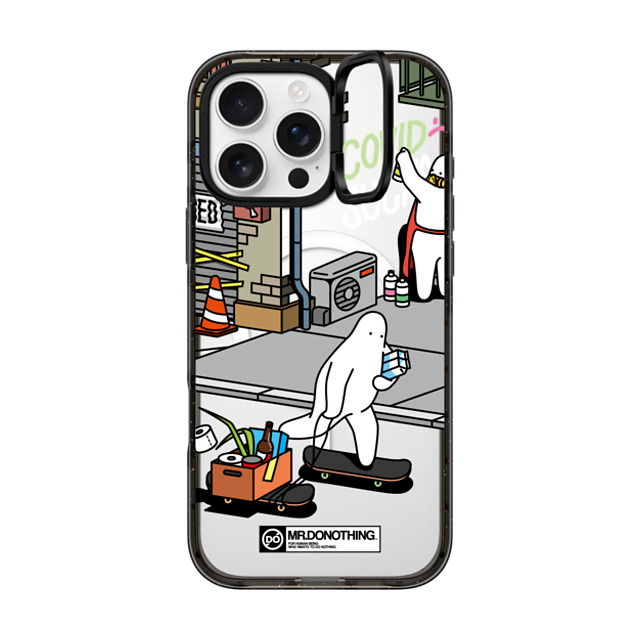 Mr. Donothing x CASETiFY iPhone 16 Pro Max ケース ブラック インパクトリングスタンドケース MagSafe対応 MR. DONOTHING-SHOPPING