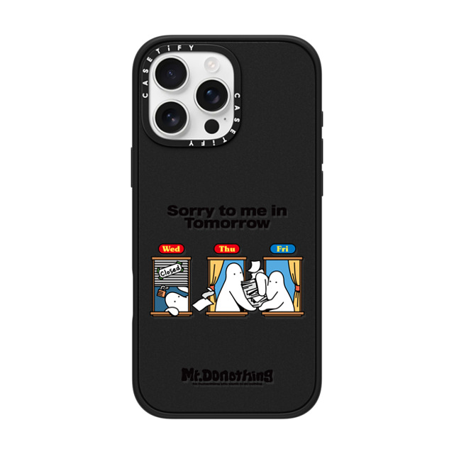 Mr. Donothing x CASETiFY iPhone 16 Pro Max Case Cartoon,Minimalism マットブラック Impact Case MagSafe Compatible Sorry to me in tomorrow Mother's Day Mr. Donothing x CASETiFY iPhone 16 Pro Max Case Cartoon,Minimalism マットブラック Impact Case MagSafe Compatible Sorry to me in tomorrow Mother's Day