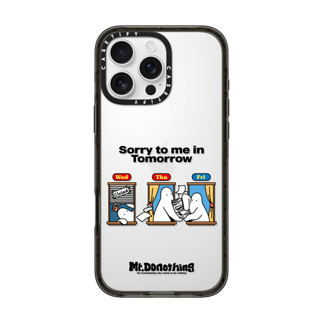 Mr. Donothing x CASETiFY iPhone 16 Pro Max Case Cartoon,Minimalism ブラック インパクトケース Sorry to me in tomorrow Mother's Day Mr. Donothing x CASETiFY iPhone 16 Pro Max Case Cartoon,Minimalism ブラック インパクトケース Sorry to me in tomorrow Mother's Day