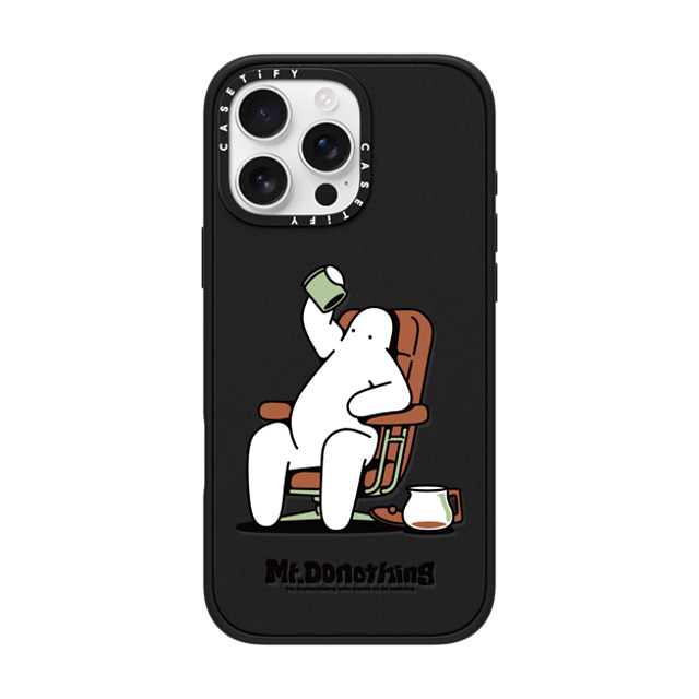 Mr. Donothing x CASETiFY iPhone 16 Pro Max Case Matte Black Impact Case MagSafe Compatible Need cafeine Mr. Donothing x CASETiFY iPhone 16 Pro Max Case Matte Black Impact Case MagSafe Compatible Need cafeine