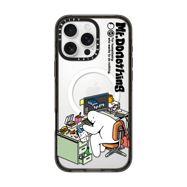 Mr. Donothing x CASETiFY iPhone 16 Pro Max Case ブラック インパクトケース MagSafe対応 Work hour (Transparent) Mother's Day Mr. Donothing x CASETiFY iPhone 16 Pro Max Case ブラック インパクトケース MagSafe対応 Work hour (Transparent) Mother's Day