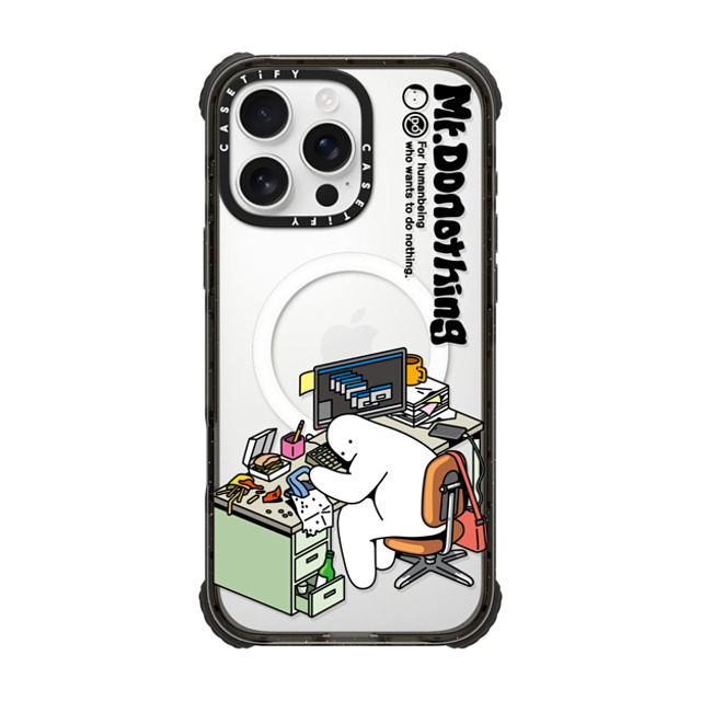 Mr. Donothing x CASETiFY iPhone 16 Pro Max Case ブラック ウルトラ インパクトケース MagSafe 対応 Work hour (Transparent) Mother's Day Mr. Donothing x CASETiFY iPhone 16 Pro Max Case ブラック ウルトラ インパクトケース MagSafe 対応 Work hour (Transparent) Mother's Day