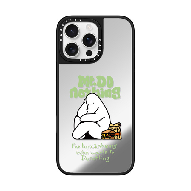 Mr. Donothing x CASETiFY iPhone 16 Pro Max ケース Cartoon,Minimalism Silver on Black ミラーケース MagSafe対応 Burger Mother's Day Mr. Donothing x CASETiFY iPhone 16 Pro Max ケース Cartoon,Minimalism Silver on Black ミラーケース MagSafe対応 Burger Mother's Day