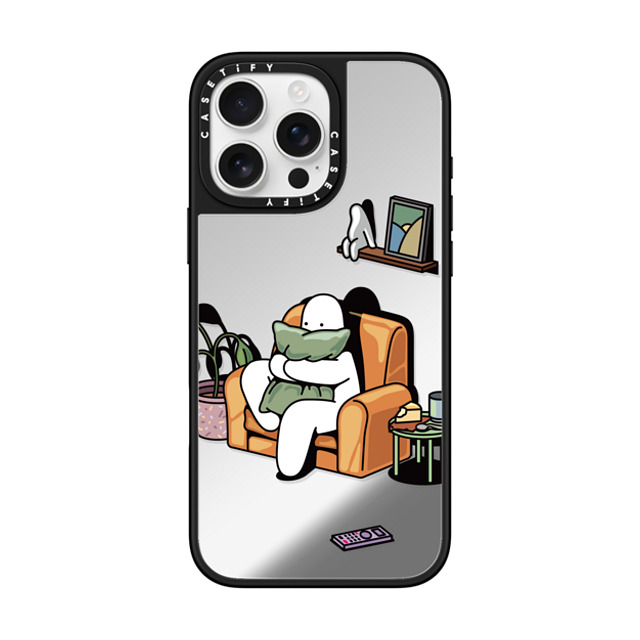 Mr. Donothing x CASETiFY iPhone 16 Pro Max ケース Silver on Black ミラーケース MagSafe対応 Horror movie