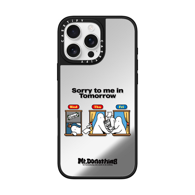 Mr. Donothing x CASETiFY iPhone 16 Pro Max Case Cartoon,Minimalism Silver on Black ミラーケース MagSafe対応 Sorry to me in tomorrow Mother's Day Mr. Donothing x CASETiFY iPhone 16 Pro Max Case Cartoon,Minimalism Silver on Black ミラーケース MagSafe対応 Sorry to me in tomorrow Mother's Day