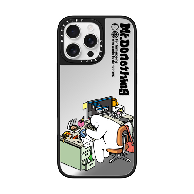 Mr. Donothing x CASETiFY iPhone 16 Pro Max Case Silver on Black ミラーケース MagSafe対応 Work hour (Transparent) Mother's Day Mr. Donothing x CASETiFY iPhone 16 Pro Max Case Silver on Black ミラーケース MagSafe対応 Work hour (Transparent) Mother's Day