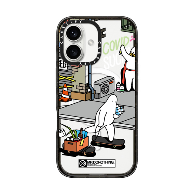 Mr. Donothing x CASETiFY iPhone 16 ケース ブラック インパクトケース MagSafe対応 MR. DONOTHING-SHOPPING