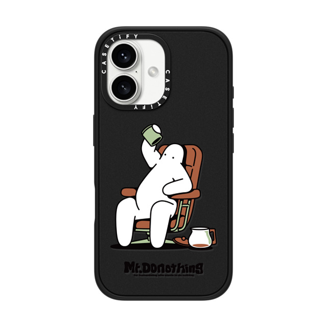 Mr. Donothing x CASETiFY iPhone 16 Case Matte Black Impact Case MagSafe Compatible Need cafeine Mr. Donothing x CASETiFY iPhone 16 Case Matte Black Impact Case MagSafe Compatible Need cafeine
