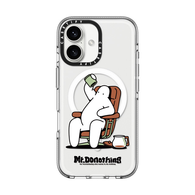 Mr. Donothing x CASETiFY iPhone 16 Case Clear Clear Case MagSafe Compatible Need cafeine Mr. Donothing x CASETiFY iPhone 16 Case Clear Clear Case MagSafe Compatible Need cafeine