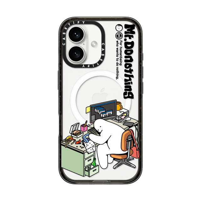Mr. Donothing x CASETiFY iPhone 16 Case Black Impact Case MagSafe Compatible Work hour (Transparent) Mother's Day Mr. Donothing x CASETiFY iPhone 16 Case Black Impact Case MagSafe Compatible Work hour (Transparent) Mother's Day