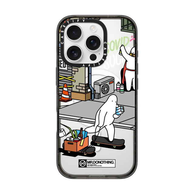 Mr. Donothing x CASETiFY iPhone 16 Pro ケース ブラック インパクトケース MagSafe対応 MR. DONOTHING-SHOPPING