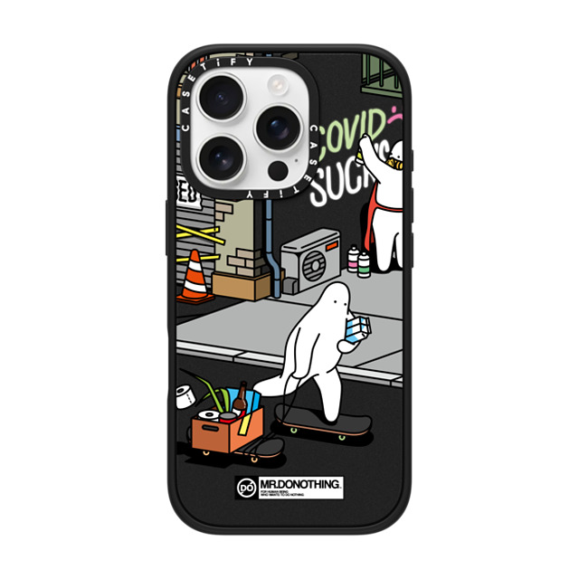 Mr. Donothing x CASETiFY iPhone 16 Pro ケース マットブラック インパクトケース MagSafe対応 MR. DONOTHING-SHOPPING