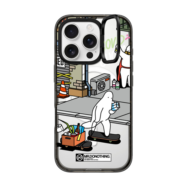 Mr. Donothing x CASETiFY iPhone 16 Pro ケース ブラック インパクトリングスタンドケース MagSafe対応 MR. DONOTHING-SHOPPING