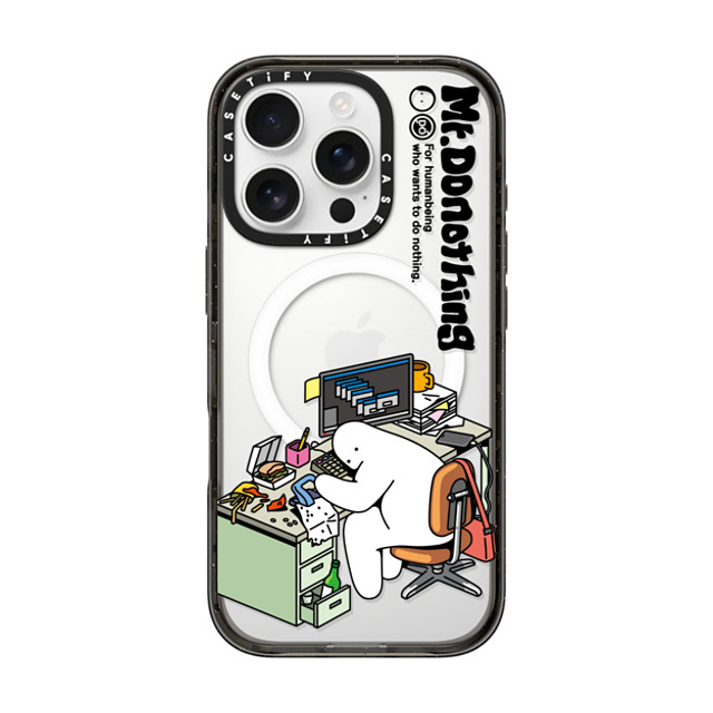 Mr. Donothing x CASETiFY iPhone 16 Pro Case Black Impact Case MagSafe Compatible Work hour (Transparent) Mother's Day Mr. Donothing x CASETiFY iPhone 16 Pro Case Black Impact Case MagSafe Compatible Work hour (Transparent) Mother's Day