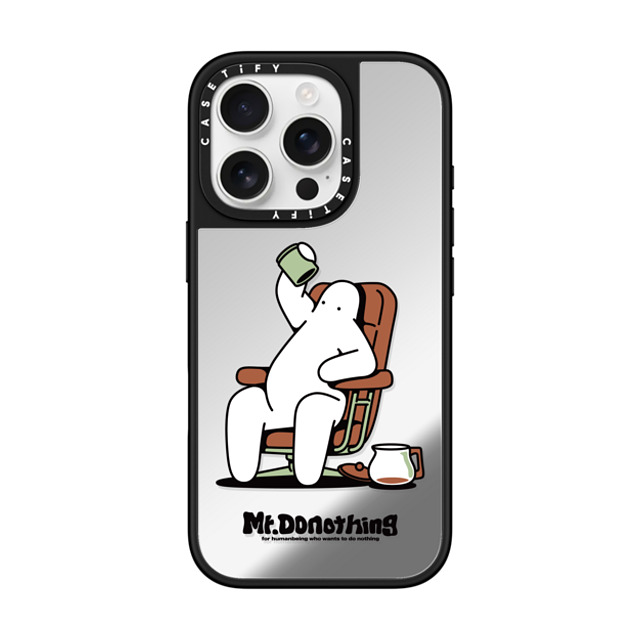 Mr. Donothing x CASETiFY iPhone 16 Pro Case Cartoon,Minimalism Silver on Black ミラーケース MagSafe対応 Need cafeine Mother's Day Mr. Donothing x CASETiFY iPhone 16 Pro Case Cartoon,Minimalism Silver on Black ミラーケース MagSafe対応 Need cafeine Mother's Day