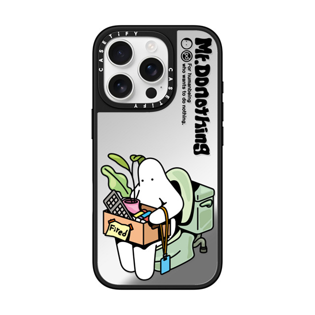 Mr. Donothing x CASETiFY iPhone 16 Pro ケース Silver on Black ミラーケース MagSafe対応 Fired Back to School Mr. Donothing x CASETiFY iPhone 16 Pro ケース Silver on Black ミラーケース MagSafe対応 Fired Back to School