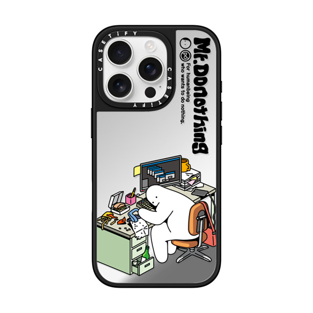 Mr. Donothing x CASETiFY iPhone 16 Pro Case Silver on Black ミラーケース MagSafe対応 Work hour (Transparent) Back to School Mr. Donothing x CASETiFY iPhone 16 Pro Case Silver on Black ミラーケース MagSafe対応 Work hour (Transparent) Back to School