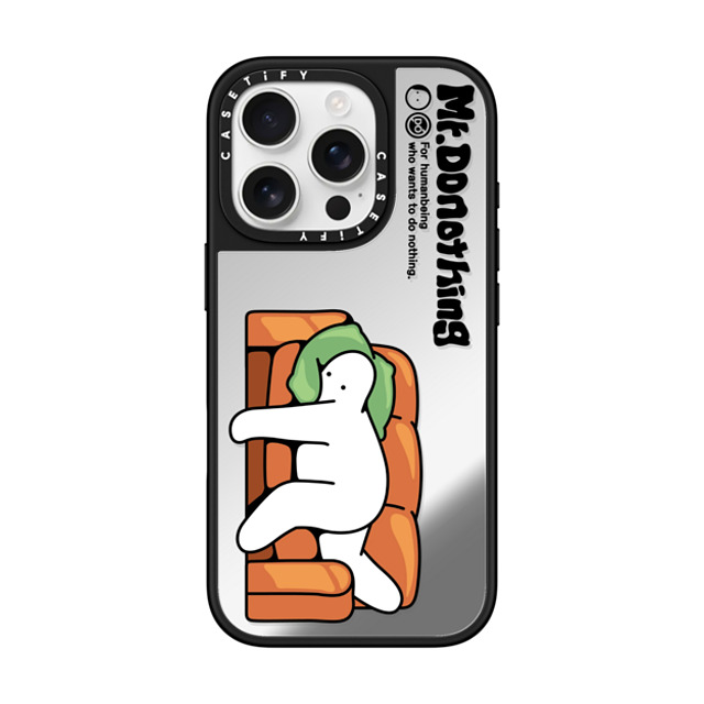 Mr. Donothing x CASETiFY iPhone 16 Pro Case Silver on Black ミラーケース MagSafe対応 Sofa Mother's Day Mr. Donothing x CASETiFY iPhone 16 Pro Case Silver on Black ミラーケース MagSafe対応 Sofa Mother's Day