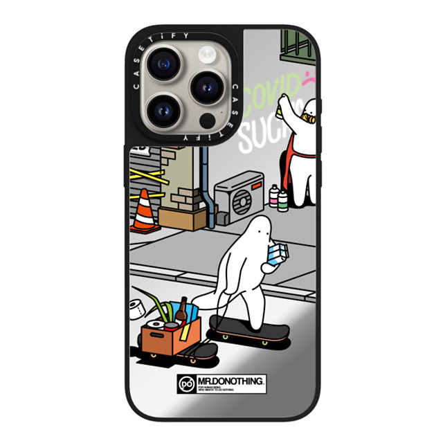 Mr. Donothing x CASETiFY iPhone 15 Pro Max ケース Silver on Black ミラーケース MagSafe対応 MR. DONOTHING-SHOPPING