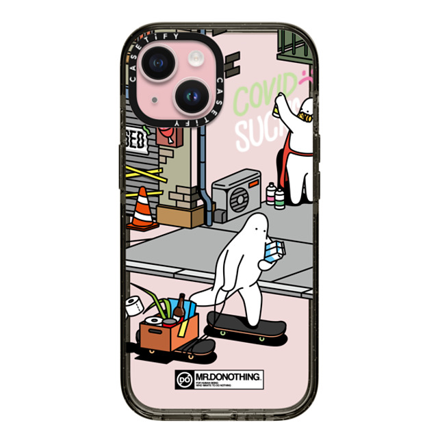 Mr. Donothing x CASETiFY iPhone 15 ケース ブラック インパクトケース MR. DONOTHING-SHOPPING