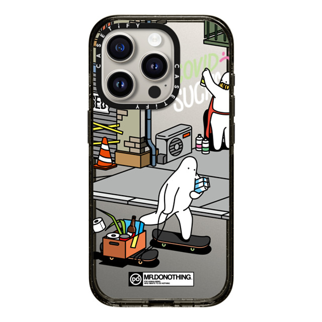 Mr. Donothing x CASETiFY iPhone 15 Pro ケース ブラック インパクトケース MR. DONOTHING-SHOPPING