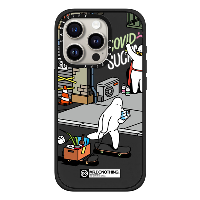 Mr. Donothing x CASETiFY iPhone 15 Pro ケース マットブラック インパクトケース MagSafe対応 MR. DONOTHING-SHOPPING