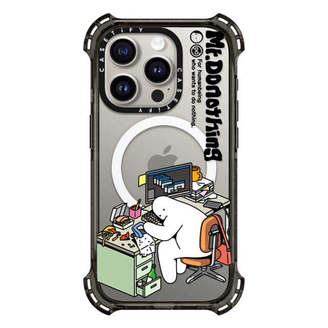 Mr. Donothing x CASETiFY iPhone 15 Pro ケース ブラック バウンスケース Work hour (Transparent) New iPhone Mr. Donothing x CASETiFY iPhone 15 Pro ケース ブラック バウンスケース Work hour (Transparent) New iPhone