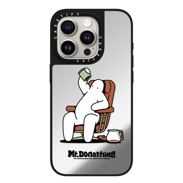 Mr. Donothing x CASETiFY iPhone 15 Pro Case Silver on Black ミラーケース MagSafe対応 Need cafeine Mr. Donothing x CASETiFY iPhone 15 Pro Case Silver on Black ミラーケース MagSafe対応 Need cafeine