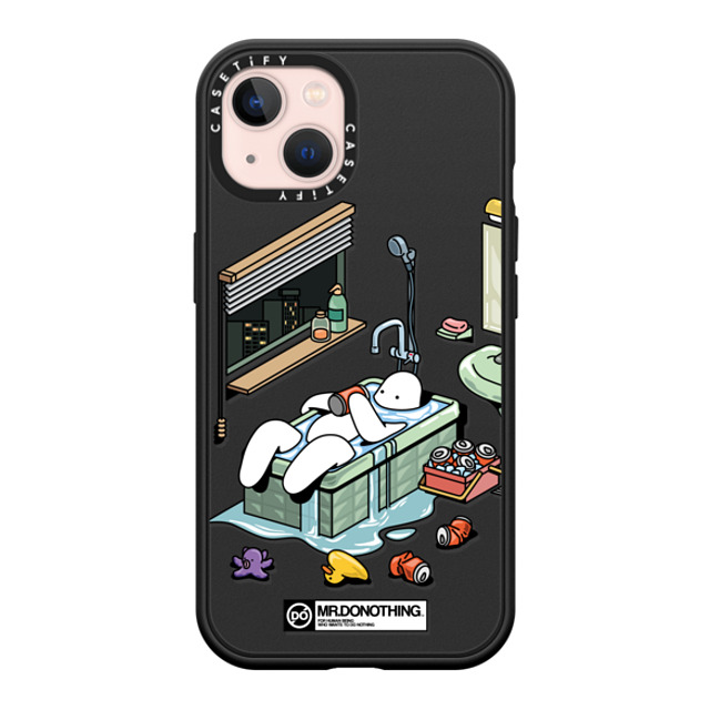 Mr. Donothing x CASETiFY iPhone 13 ケース マットブラック インパクトケース MagSafe対応 MR. DONOTHING-BATH TUB