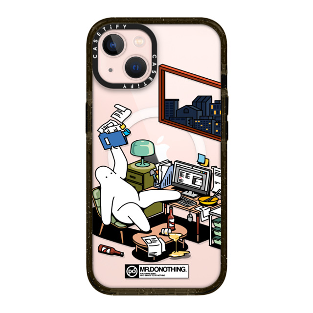 Mr. Donothing x CASETiFY iPhone 13 ケース ブラック インパクトケース MagSafe対応 MR. DONOTHING-WORK FROM HOME