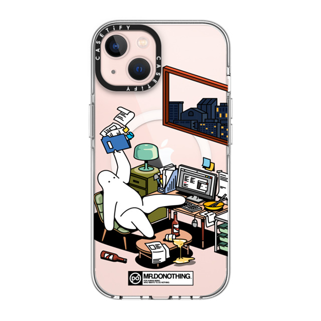 Mr. Donothing x CASETiFY iPhone 13 ケース クリア クリア ケース MagSafe対応 MR. DONOTHING-WORK FROM HOME