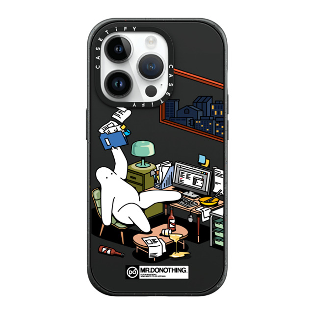 Mr. Donothing x CASETiFY iPhone 14 Pro ケース マットブラック インパクトケース MagSafe対応 MR. DONOTHING-WORK FROM HOME