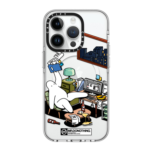 Mr. Donothing x CASETiFY iPhone 14 Pro ケース クリア クリア ケース MagSafe対応 MR. DONOTHING-WORK FROM HOME