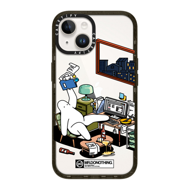 Mr. Donothing x CASETiFY iPhone 14 ケース ブラック インパクトケース MR. DONOTHING-WORK FROM HOME