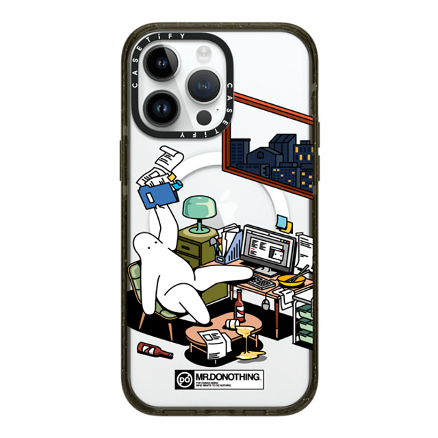 Mr. Donothing x CASETiFY iPhone 14 Pro Max ケース ブラック インパクトケース MagSafe対応 MR. DONOTHING-WORK FROM HOME