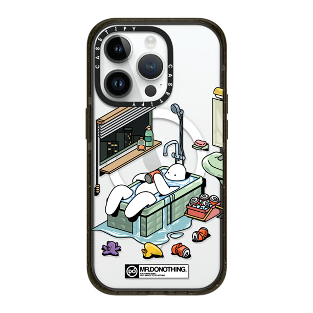 Mr. Donothing x CASETiFY iPhone 14 Pro ケース ブラック インパクトケース MagSafe対応 MR. DONOTHING-BATH TUB