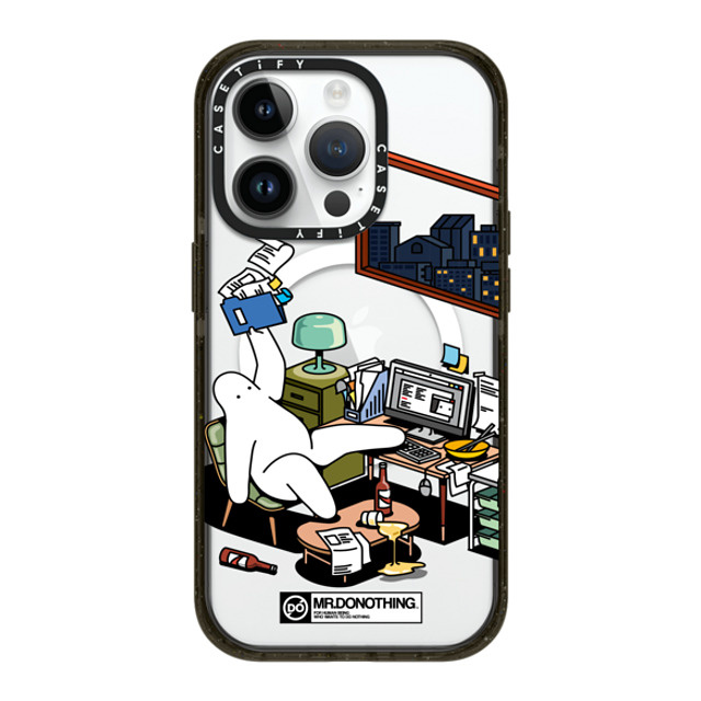 Mr. Donothing x CASETiFY iPhone 14 Pro ケース ブラック インパクトケース MagSafe対応 MR. DONOTHING-WORK FROM HOME