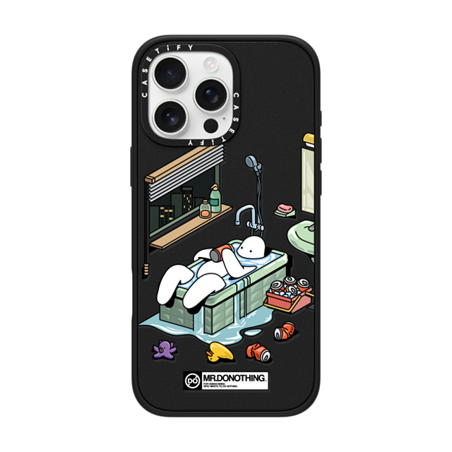 Mr. Donothing x CASETiFY iPhone 16 Pro Max ケース マットブラック インパクトケース MagSafe対応 MR. DONOTHING-BATH TUB