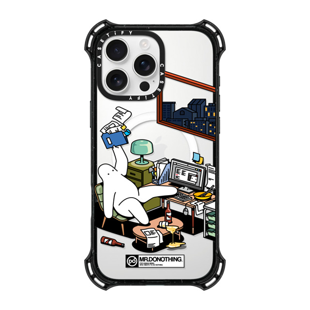 Mr. Donothing x CASETiFY iPhone 16 Pro Max ケース ブラック バウンスケース MR. DONOTHING-WORK FROM HOME