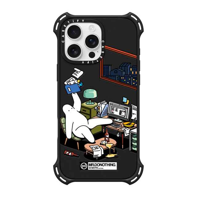 Mr. Donothing x CASETiFY iPhone 16 Pro Max ケース マットブラック バウンスケース MR. DONOTHING-WORK FROM HOME