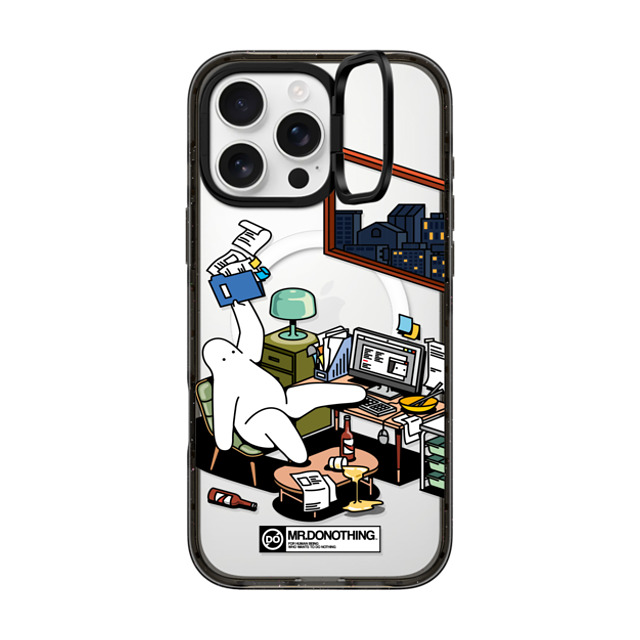 Mr. Donothing x CASETiFY iPhone 16 Pro Max ケース ブラック インパクトリングスタンドケース MagSafe対応 MR. DONOTHING-WORK FROM HOME