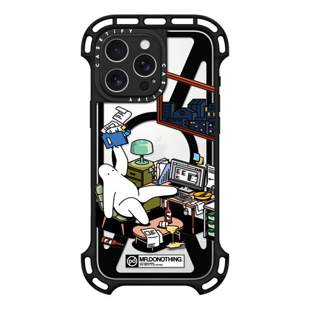 Mr. Donothing x CASETiFY iPhone 16 Pro Max ケース ブラック ウルトラ バウンスケース MagSafe対応 MR. DONOTHING-WORK FROM HOME