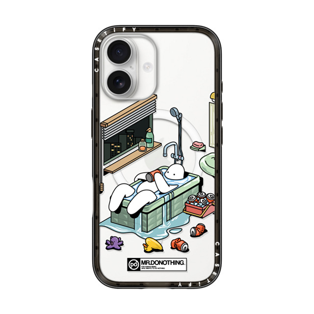 Mr. Donothing x CASETiFY iPhone 17 Case Cartoon,Minimalism Black RpNgP[X MagSafeΉ MR. DONOTHING-BATH TUB