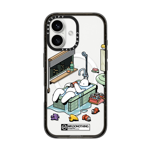 Mr. Donothing x CASETiFY iPhone 16 ケース ブラック インパクトケース MagSafe対応 MR. DONOTHING-BATH TUB