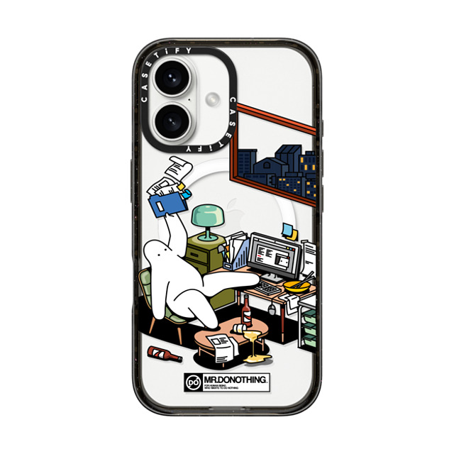 Mr. Donothing x CASETiFY iPhone 16 ケース ブラック インパクトケース MagSafe対応 MR. DONOTHING-WORK FROM HOME